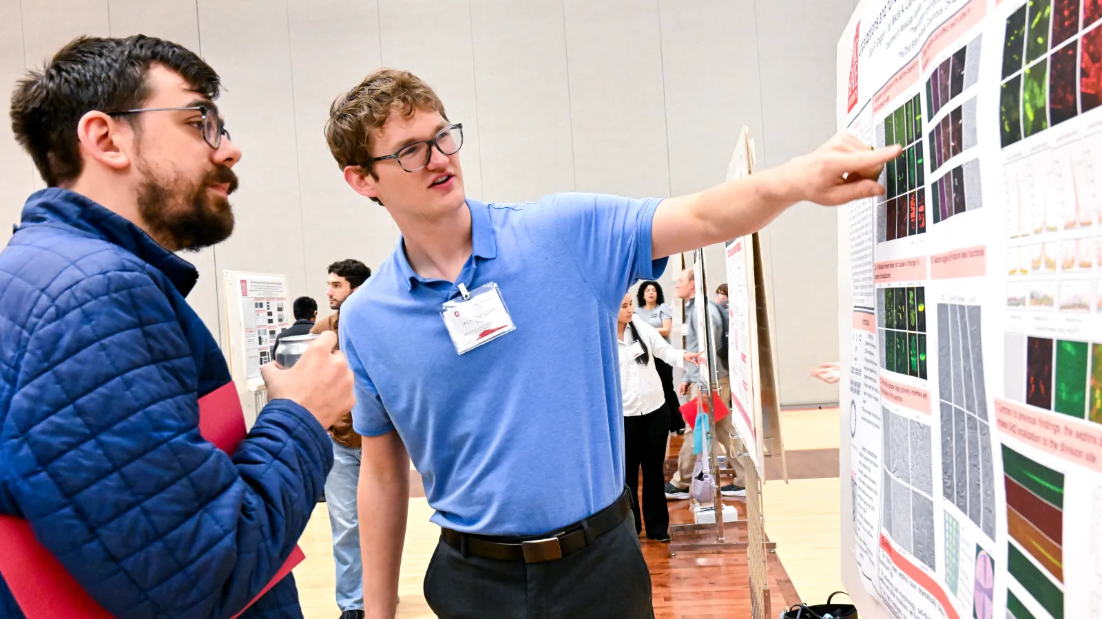 MCDB student Jack Gregory presenting his research poster at 2026 IGP Symposium