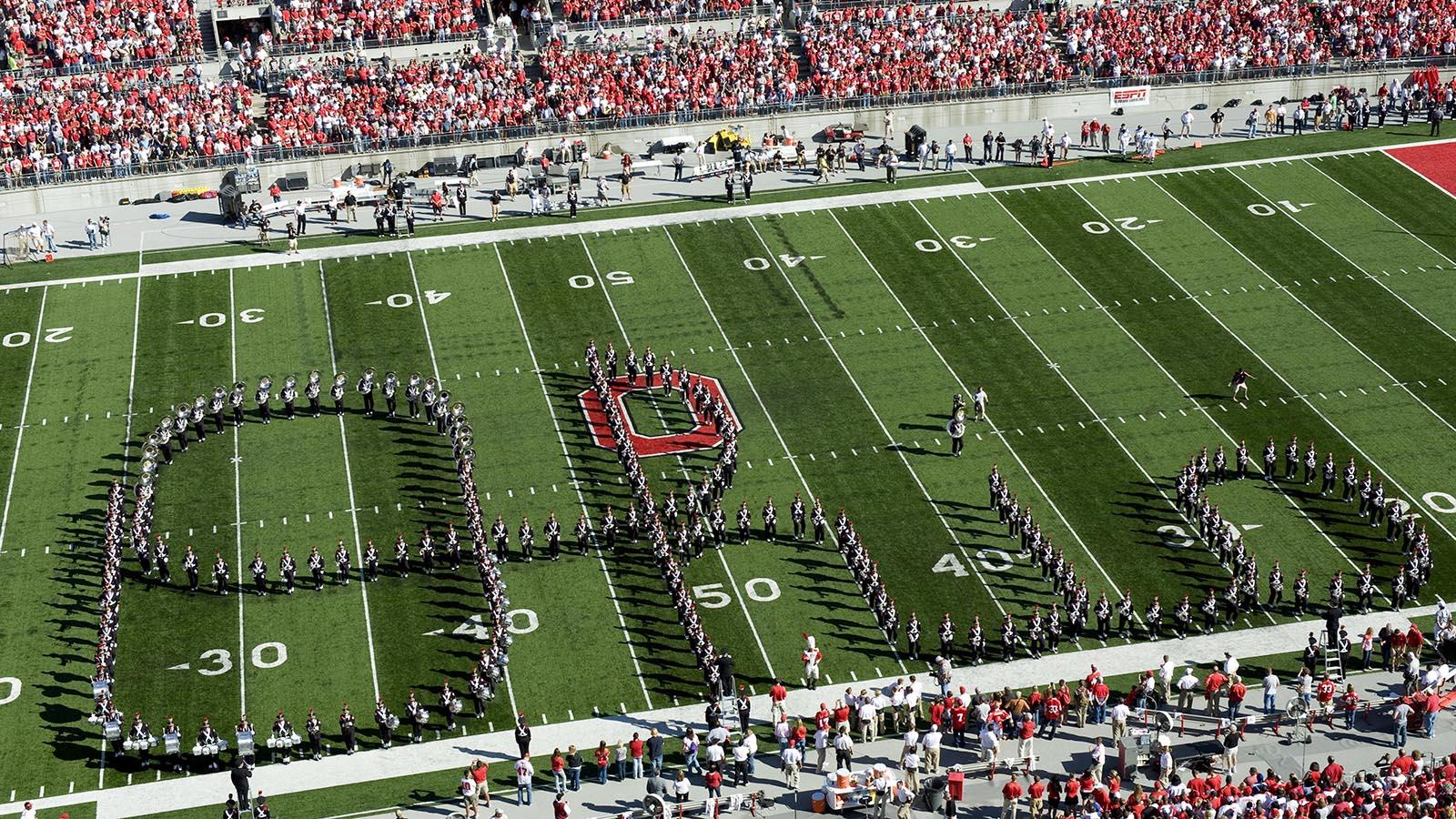 Ohio State Marching Band doing Script Ohio